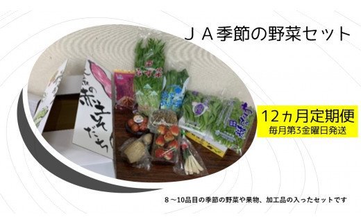 AE-23 【12ヶ月定期便】JAなめがたしおさい 季節の野菜セット（毎月1回 計12回発送）