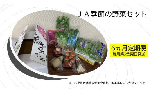 AE-24 【6ヶ月定期便】JAなめがたしおさい 季節の野菜セット（毎月1回 計6回発送）